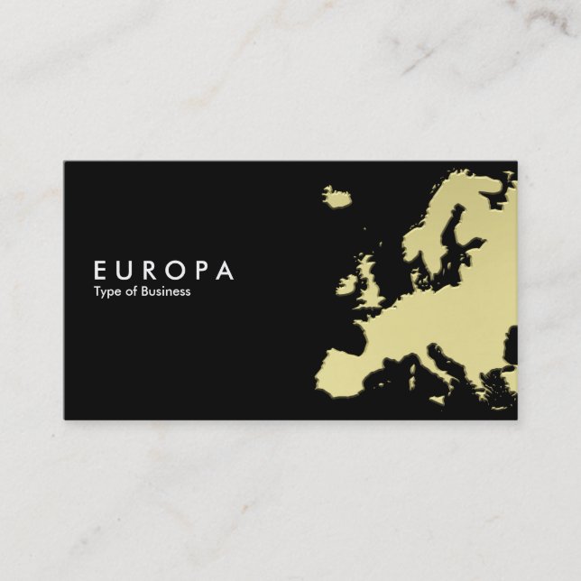 Tarjeta De Visita EUROPA - 3d Efecto dorado - Negro (Anverso)