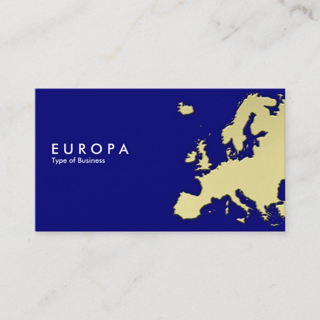 Tarjeta De Visita EUROPA - 3d Efecto oro - Azul oscuro (Anverso)