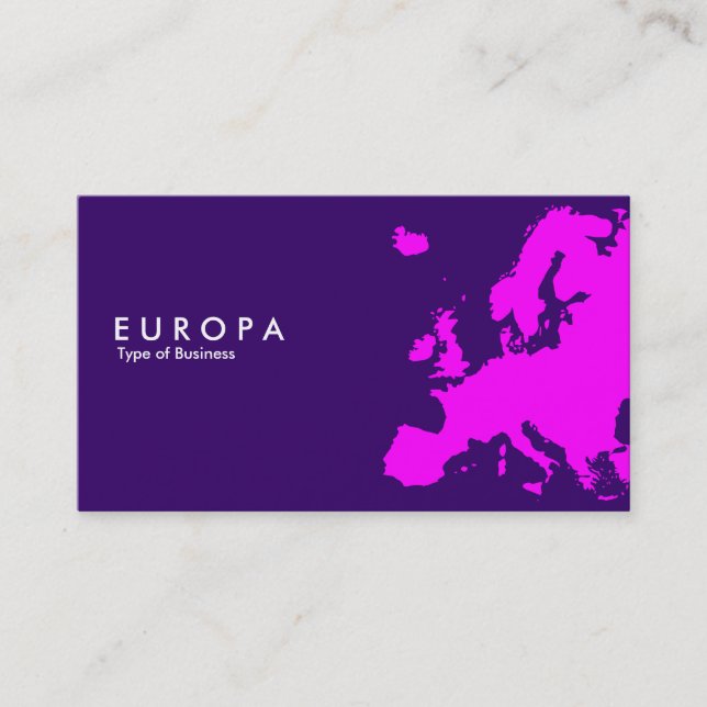 Tarjeta De Visita EUROPA Magenta - Violeta Oscura (Anverso)