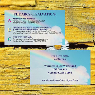 Tarjeta De Visita Evangelio de Salvación KJV Divulgación de la Bibli