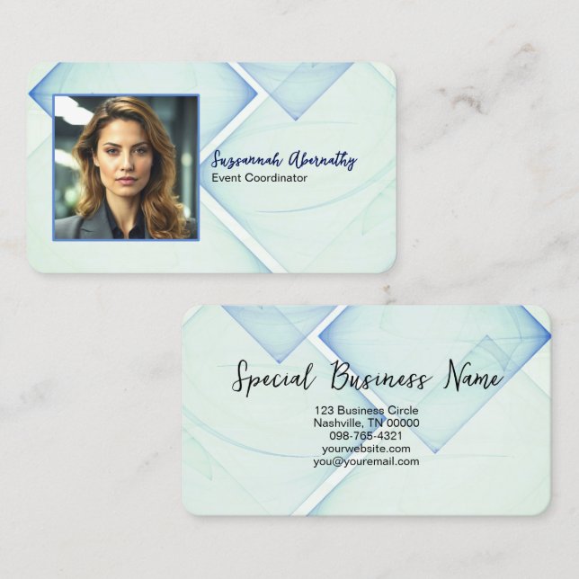 Tarjeta De Visita Event Coordinator  Professional Square Photo  (Anverso / Reverso)