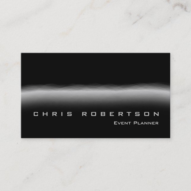 Tarjeta De Visita Event Planner Black Gray Trendy Business Card (Anverso)