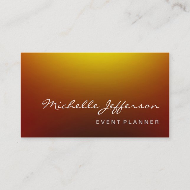 Tarjeta De Visita Event Planner Browny Red Yellow Business Card (Anverso)
