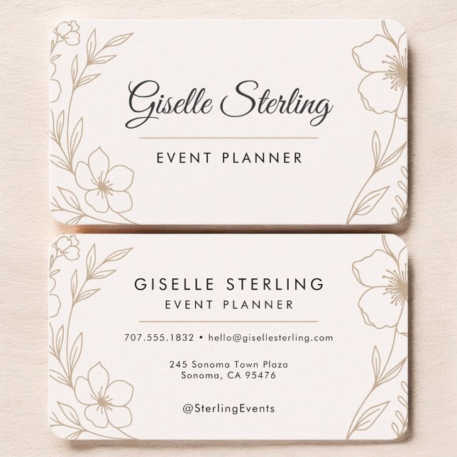 Tarjeta De Visita Event Planner Floral  (Subido por el creador)