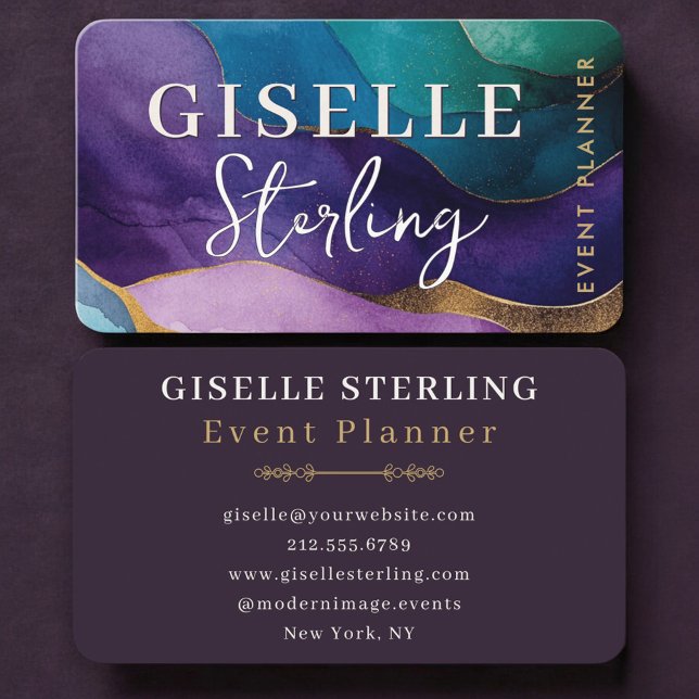 Tarjeta De Visita Event Planner Purple  (Subido por el creador)