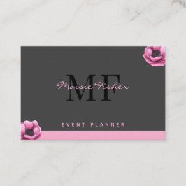 Tarjeta De Visita Event Planner QR Code Monogram Custom Modern