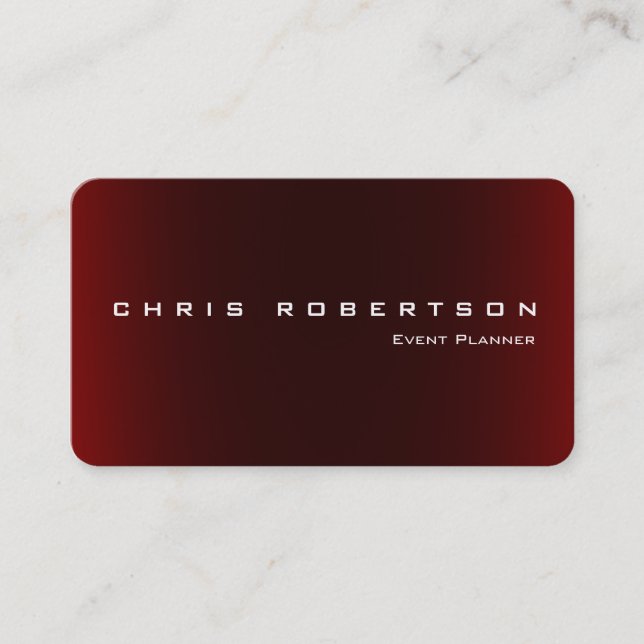 Tarjeta De Visita Event Planner Red Atractive Trendy Business Card (Anverso)