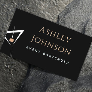 Tarjeta De Visita Evento Bartender Bebida simple Elegante medios soc
