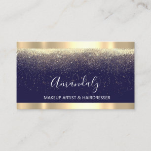 Tarjeta De Visita Evento Boda Planner Makeup Artist Navy Gold