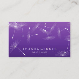 Tarjeta De Visita Evento Dandelion Confetti Purple Lavanda Glam Ombr