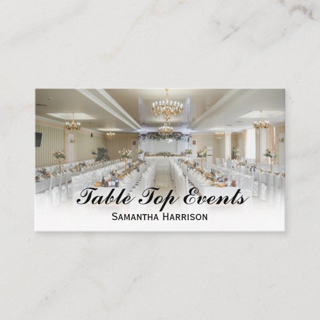 Tarjeta De Visita Evento de Boda de lujo | Banquete de comidas (Anverso)