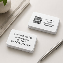 Tarjeta De Visita Evento de recaudación de fondos para amigo código 