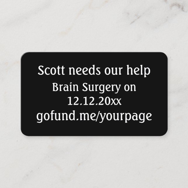 Tarjeta De Visita Evento de recaudación de fondos para el código QR  (Anverso)