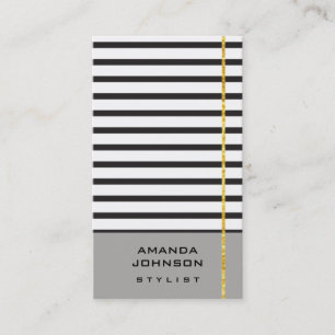 Tarjeta De Visita Evento estilo Blogger Black White Gray Strips