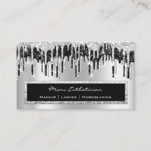 Tarjeta De Visita Evento profesional Eyelash Rosa Plata Perforacione