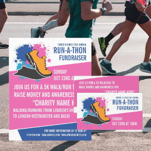 Tarjeta De Visita Evento Run Shoe, Charity Run-Walk-a-Thon