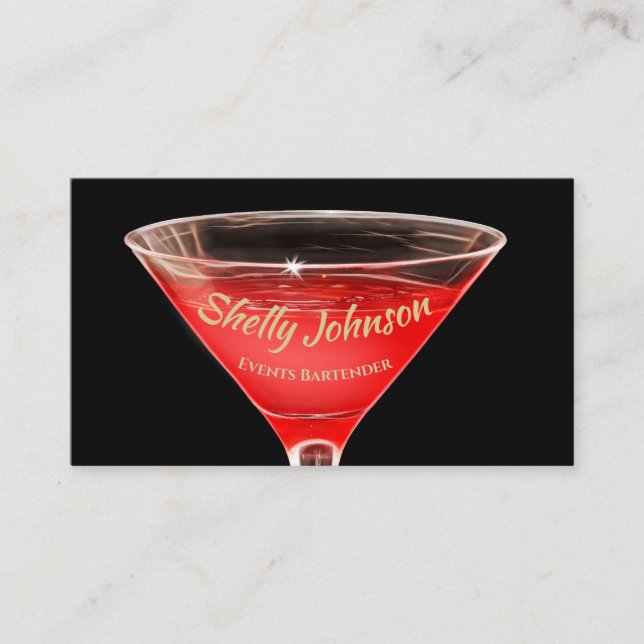 Tarjeta De Visita Eventos Bartender Camarero (Anverso)