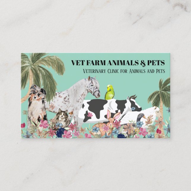 Tarjeta De Visita Eventos de Encuentro con Animales (Anverso)