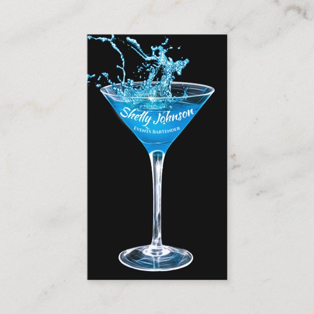 Tarjeta De Visita Eventos de moda Bartender Exotic Splash (Anverso)
