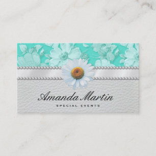 Tarjeta De Visita Eventos especiales Clásica Flora Verde