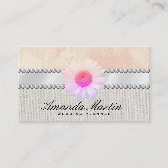 Tarjeta De Visita Eventos especiales | Flor elegante (Anverso)