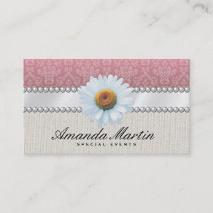 Tarjeta De Visita Eventos especiales   Rosa clásico