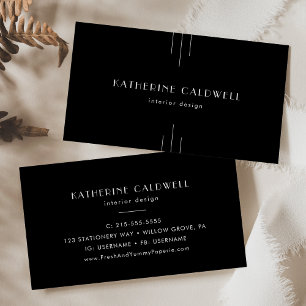 Tarjeta De Visita EVERLY Arte Moderno Deco Negro y Blanco