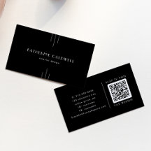 EVERLY Arte Moderno Deco Negro y Blanco Código QR