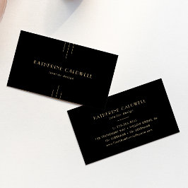 Tarjeta De Visita EVERLY Elegant Art Deco Black and Gold