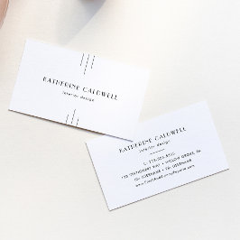 Tarjeta De Visita EVERLY Minimalist Art Deco White and Black