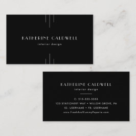 Tarjeta De Visita EVERLY Modern Art Deco Black and White