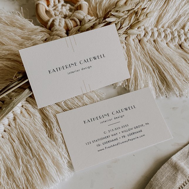 Tarjeta De Visita EVERLY Retro Art Deco Ivory Gold Black (EVERLY Retro Art Deco Ivory Gold Black Business Card)