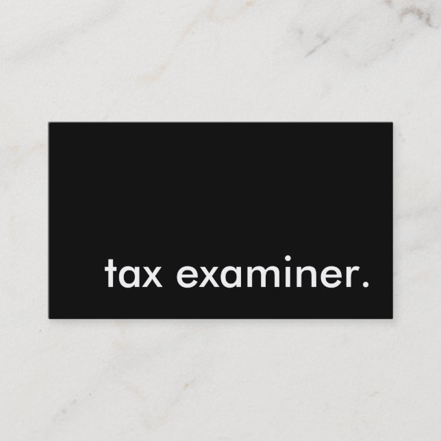 Tarjeta De Visita examinador de impuestos. (Anverso)