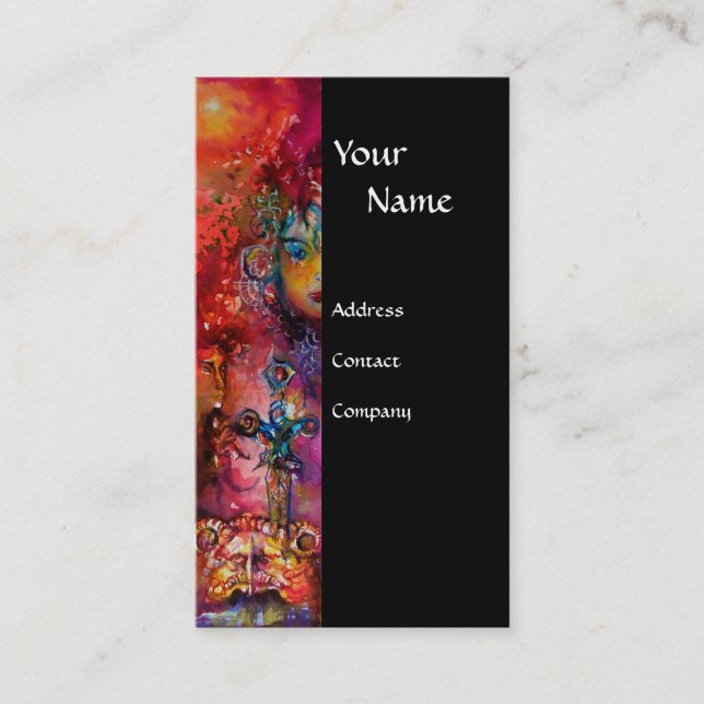 Tarjeta De Visita EXCALIBUR fuchsia púrpura negra azul rojo (Anverso)