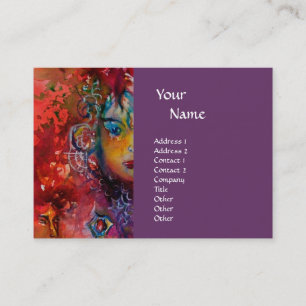 Tarjeta De Visita EXCALIBUR monograma fuchsia púrpura azul rojo