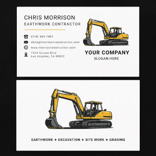 Tarjeta De Visita Excavación de tierras Excavadora Construcción