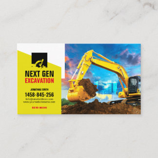 Tarjeta De Visita Excavación, desminado de terrenos, construcción, t
