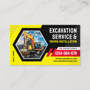 Tarjeta De Visita Excavación, Pavimentación, mantillo, limpieza de t