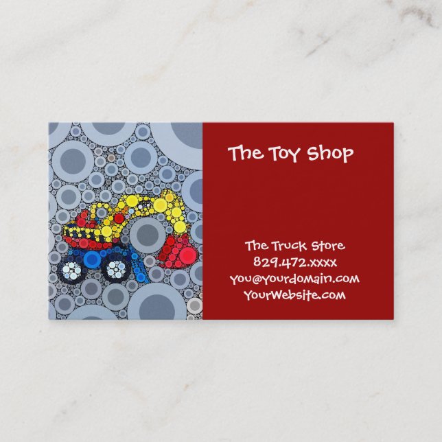 Tarjeta De Visita Excavadora de camiones de construcción para niños  (Anverso)