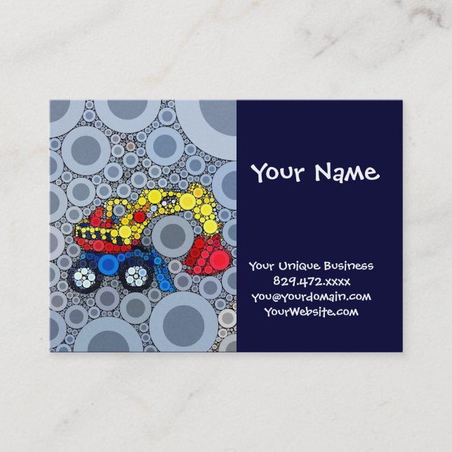 Tarjeta De Visita Excavadora de camiones de construcción para niños  (Anverso)