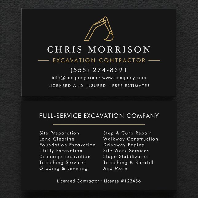 Tarjeta De Visita Excavation Operator Contractor Professional  (Subido por el creador)