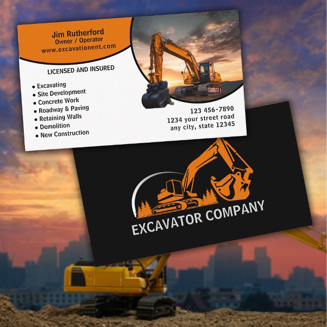 Tarjeta De Visita Excavation Services Business (Subido por el creador)