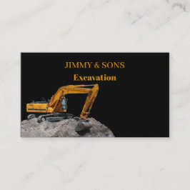 Tarjeta De Visita Excavator Construction Business Card