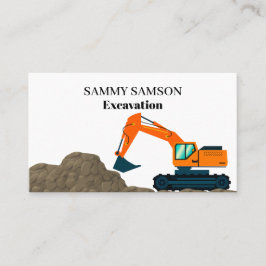 Tarjeta De Visita Excavator Construction Business Card