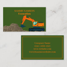 Excavator Construction Business Card
