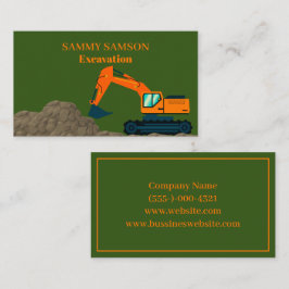 Tarjeta De Visita Excavator Construction Business Card