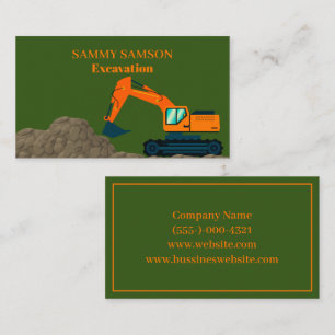 Tarjeta De Visita Excavator Construction Business Card