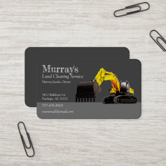 Tarjeta De Visita Excavator Land Clearing Business Card