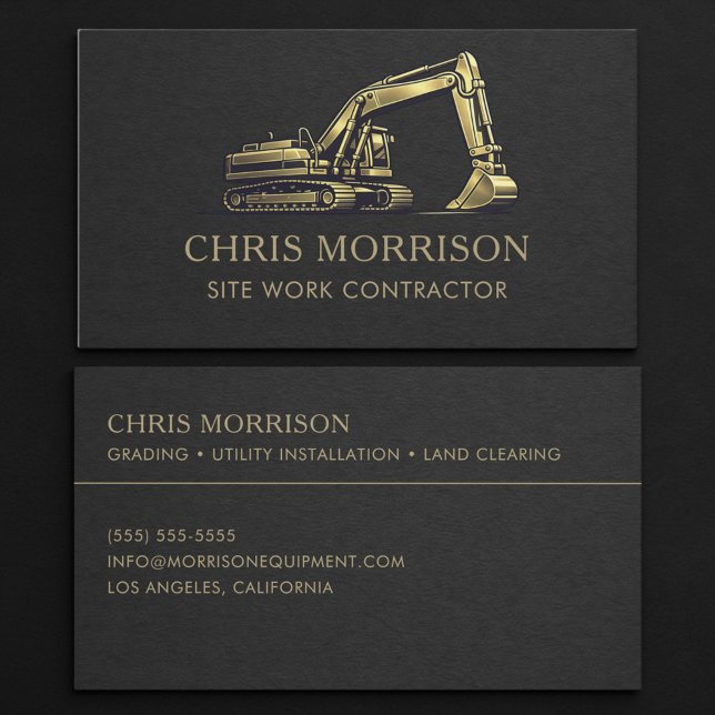 Tarjeta De Visita Excavator Site Work Contractor Professional (Subido por el creador)