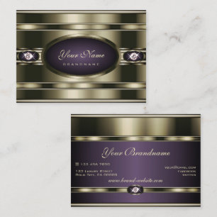 Tarjeta De Visita Excelente cromo púrpura con diamantes brillantes